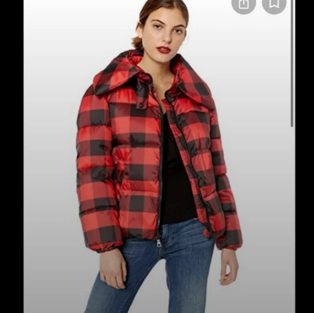 NWT KENDAL+KYLIE Buffalo plaid Puffer Coat R2681